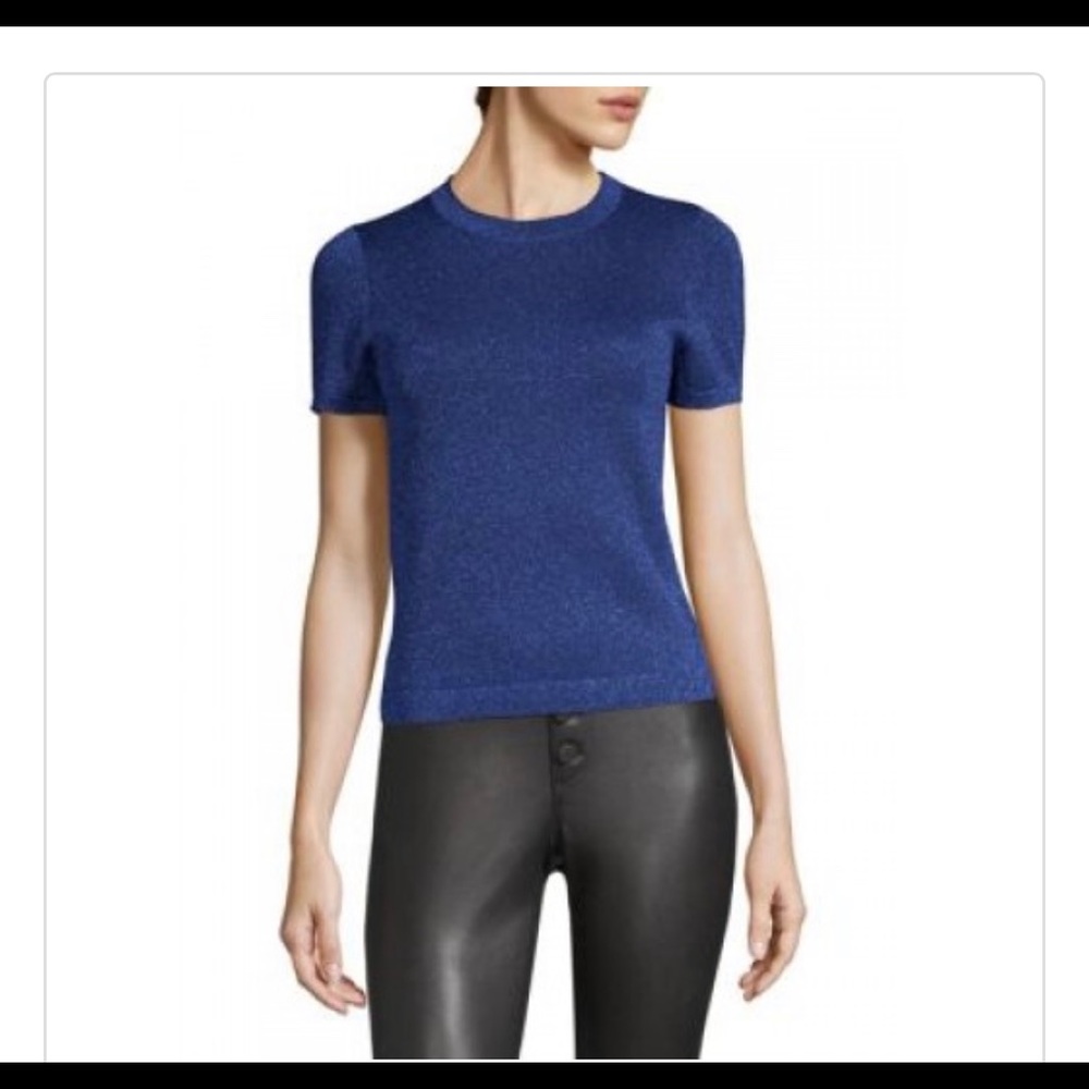 Alice + Olivia Blue Crew Neck Sweater